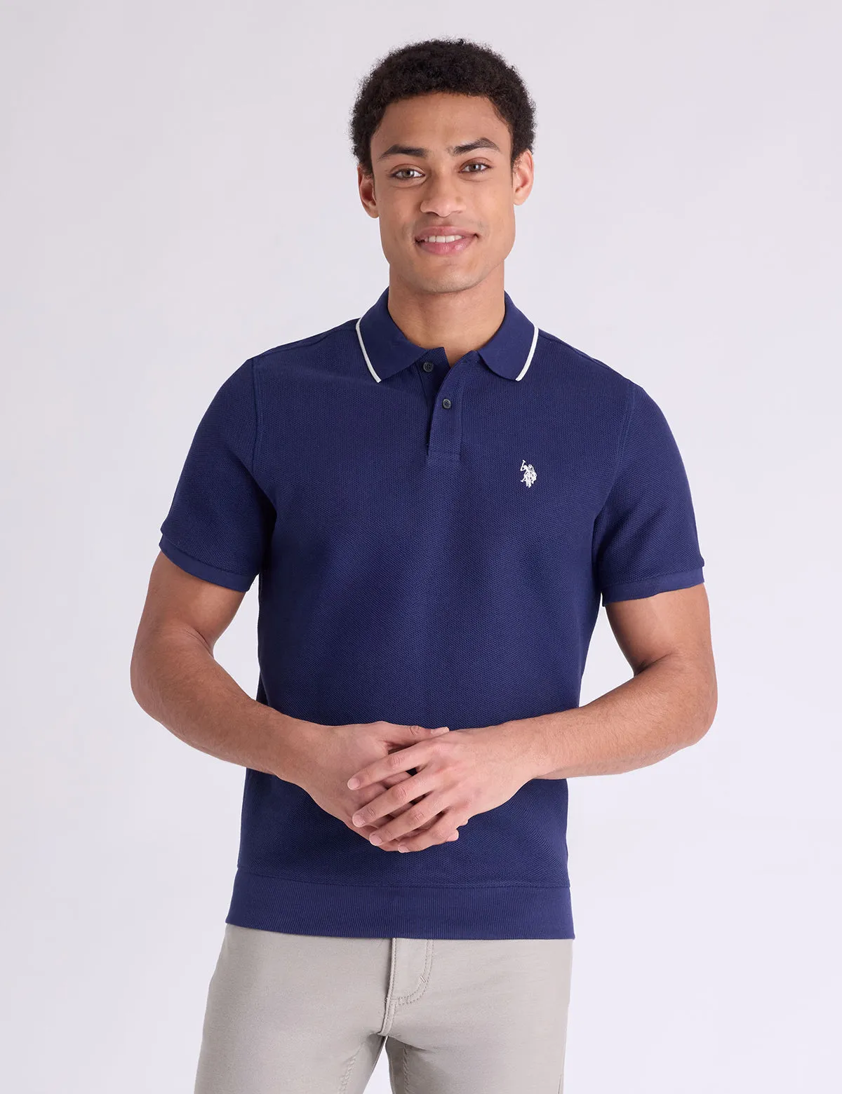 HONEYCOMB RIBBED BAND POLO SHIRT sold by U.S. Polo Assn. product image thumbnail 5