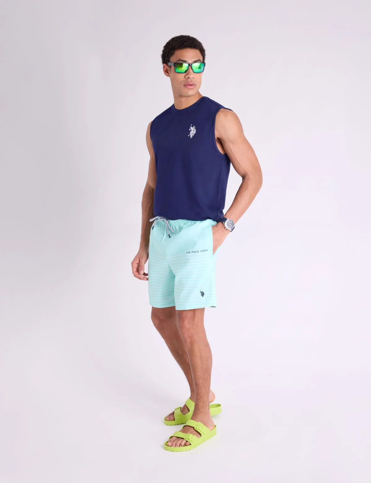 7" PIN STRIPE SWIM SHORTS sold by U.S. Polo Assn. product image thumbnail 2