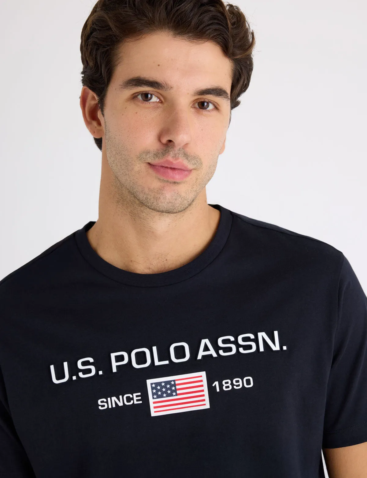 FLAG EMBOSSED WORDMARK PRINTED JERSEY T-SHIRT sold by U.S. Polo Assn. product image thumbnail 3