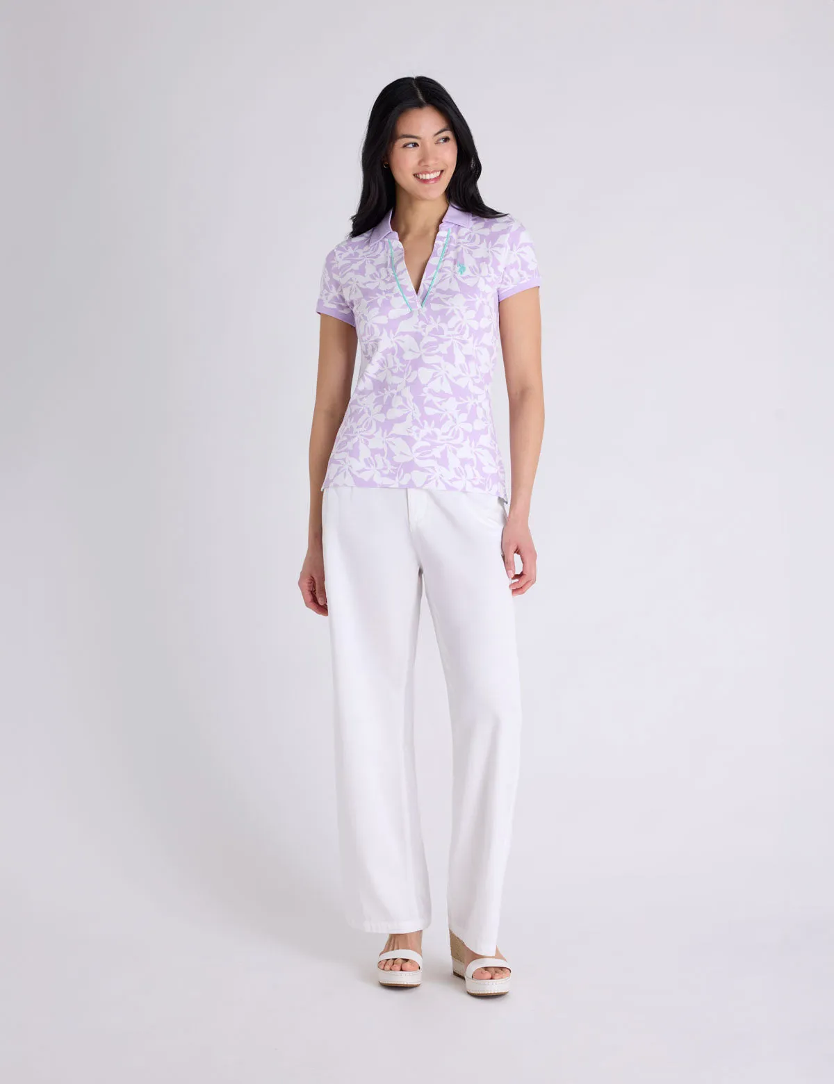 SOFT TROPICAL PRINT SLIM FIT POLO SHIRT sold by U.S. Polo Assn. product image thumbnail 3