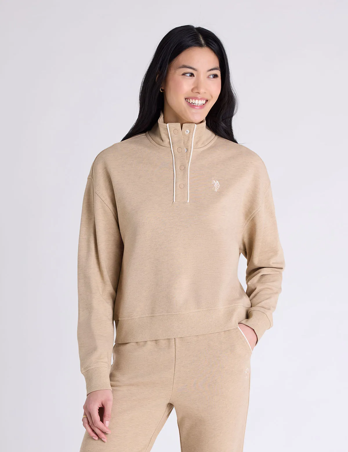 SNAP PLACKET PIPED FRENCH TERRY POPOVER sold by U.S. Polo Assn.