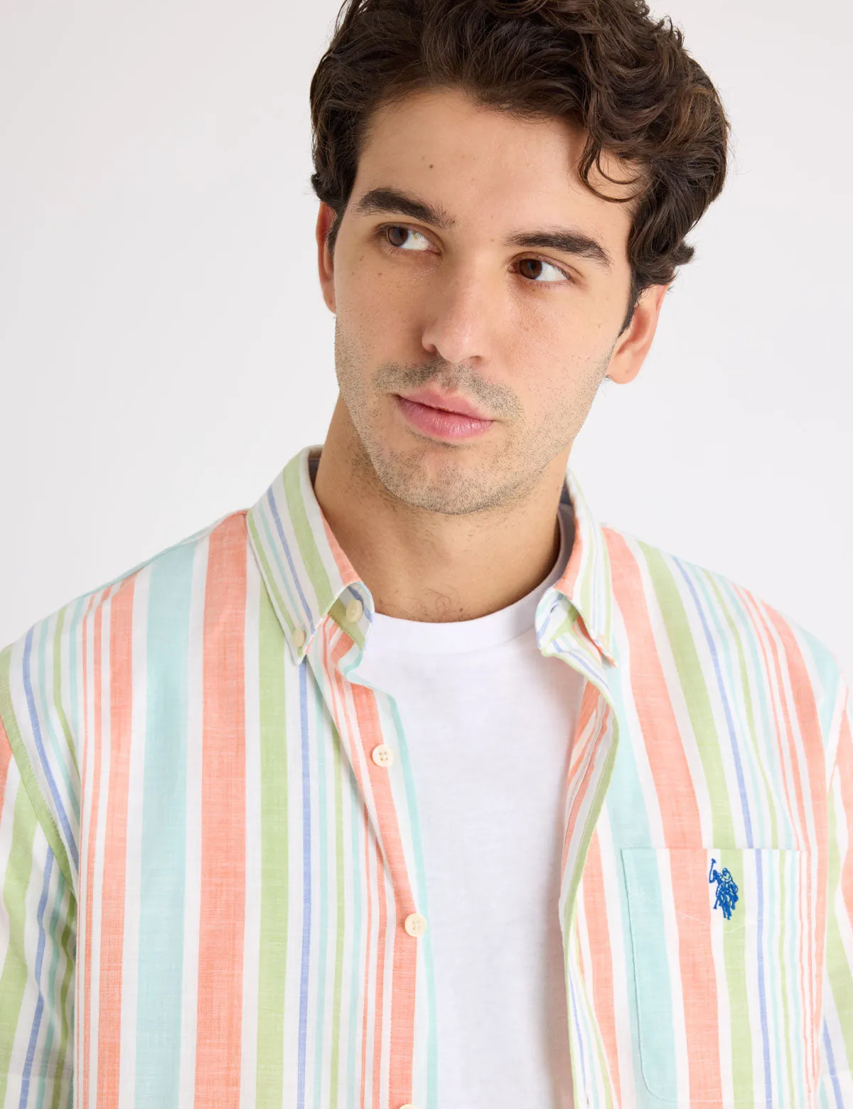 SHORT SLEEVE STRETCH SLUB POPLIN SHIRT sold by U.S. Polo Assn. product image thumbnail 2