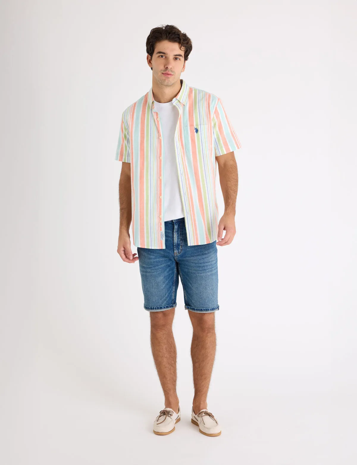 SHORT SLEEVE STRETCH SLUB POPLIN SHIRT sold by U.S. Polo Assn. product image thumbnail 3