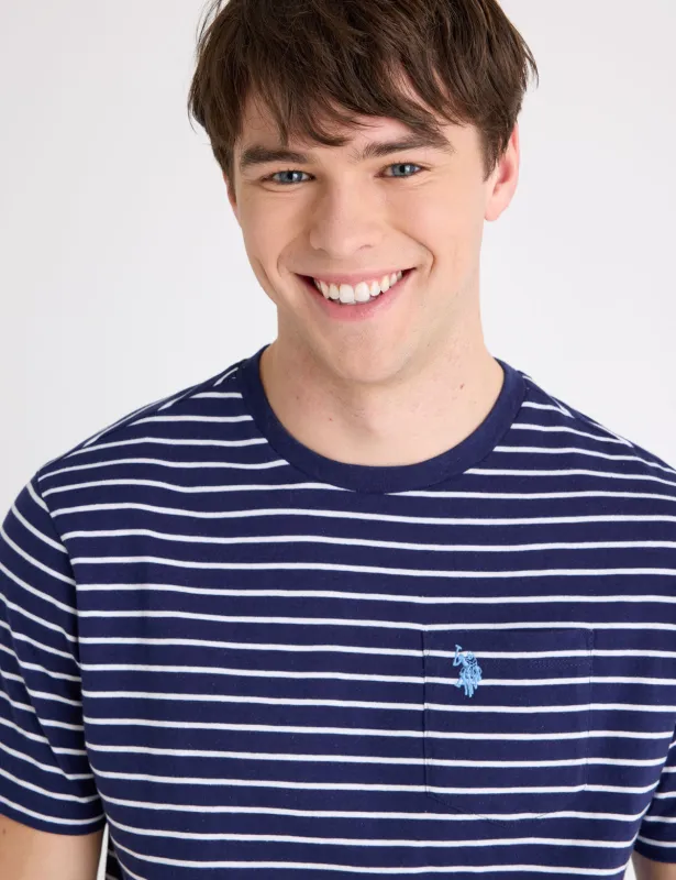 STRIPE JERSEY POCKET KNIT T-SHIRT WITH RIB BOTTOM sold by U.S. Polo Assn.