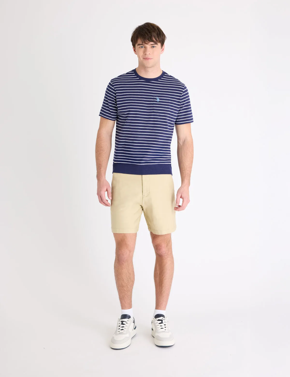 STRIPE JERSEY POCKET KNIT T-SHIRT WITH RIB BOTTOM sold by U.S. Polo Assn. product image thumbnail 3