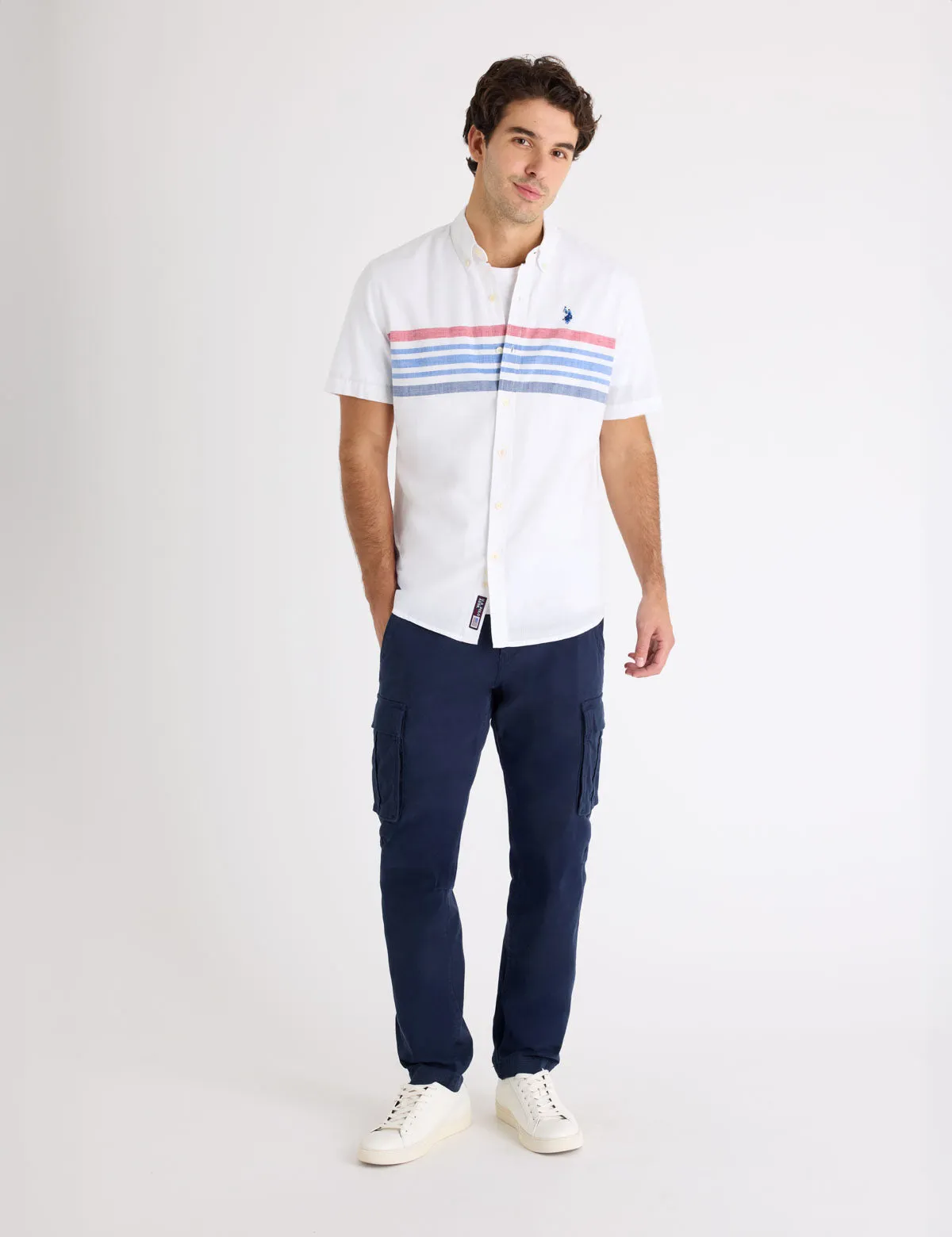 SHORT SLEEVE ENGINEERED SLUB POPLIN SHIRT sold by U.S. Polo Assn. product image thumbnail 2