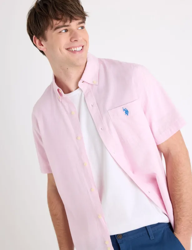 SHORT SLEEVE LINEN BLEND POCKET SHIRT sold by U.S. Polo Assn.
