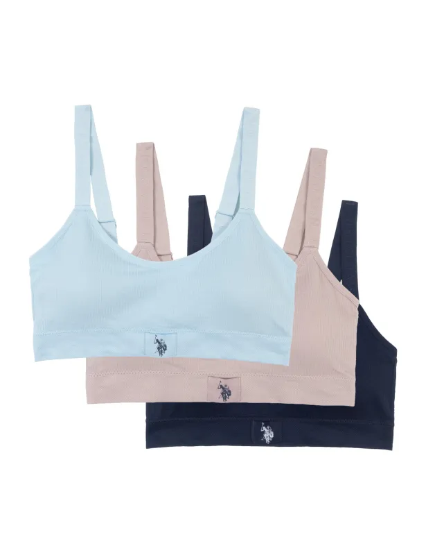 3PK RIBBED SEAMLESS MICROFIBER BRAS made by U.S. Polo Assn.