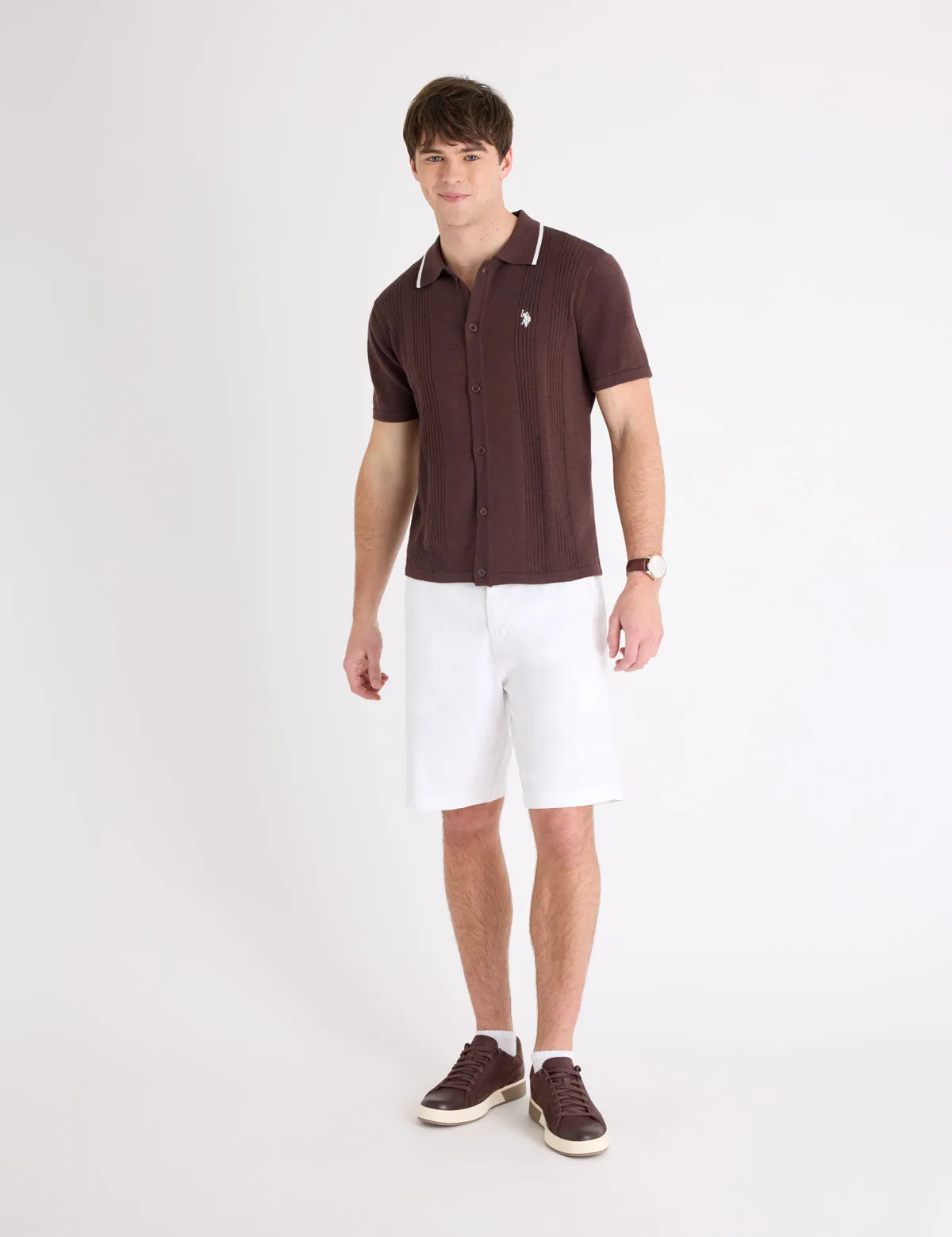 BUTTON FRONT COTTON SLUB POLO SHIRT sold by U.S. Polo Assn. product image thumbnail 3