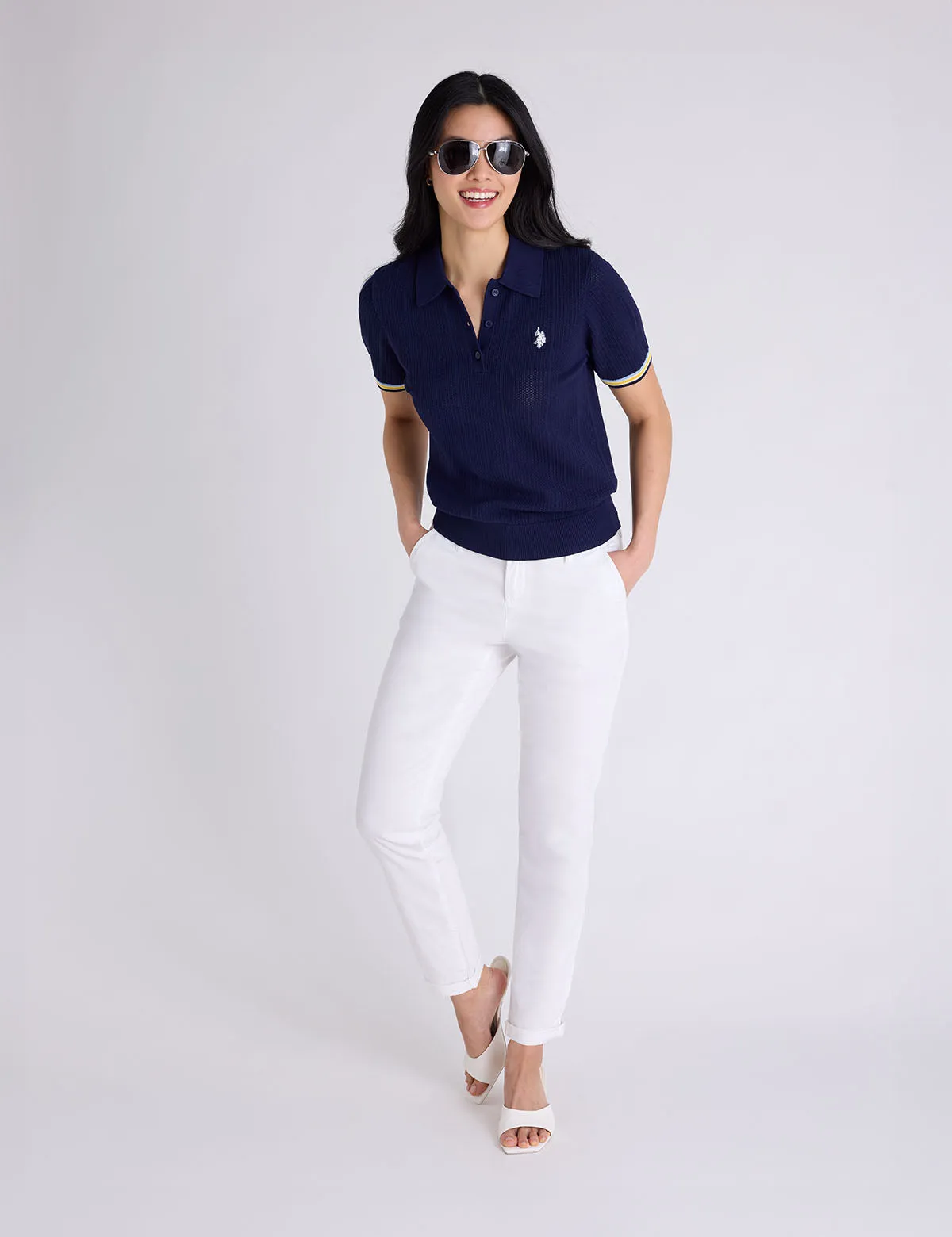 RELAXED SWEATER POLO SHIRT WITH RIBBED BAND sold by U.S. Polo Assn. product image thumbnail 4