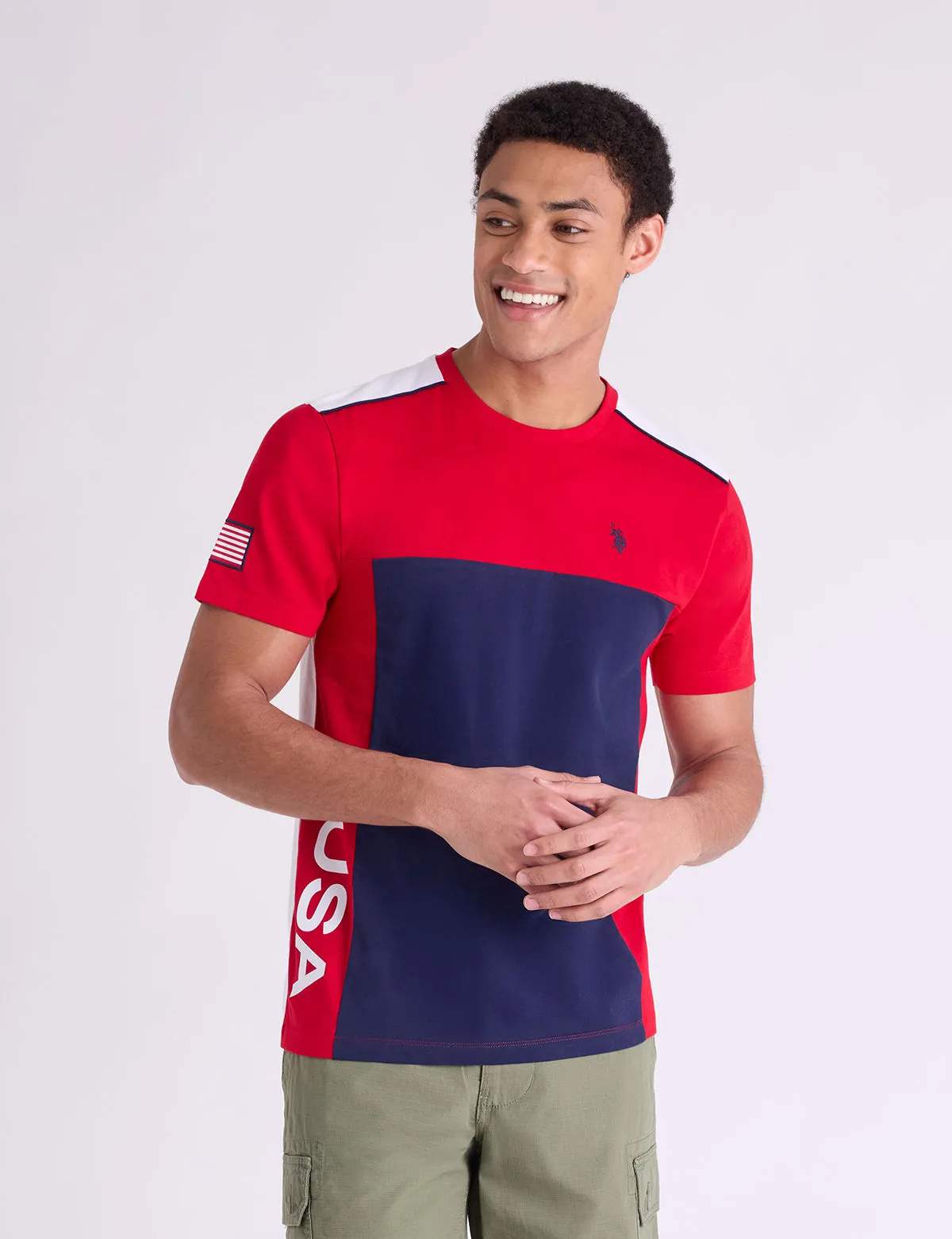 USA COLORBLOCK PRINTED JERSEY T-SHIRT sold by U.S. Polo Assn. product image thumbnail 3