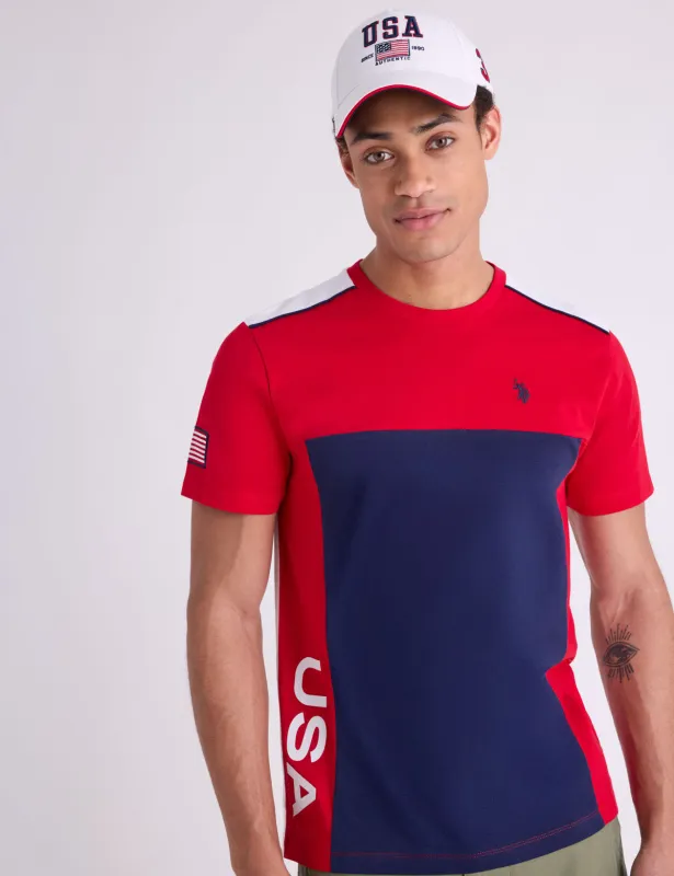 USA COLORBLOCK PRINTED JERSEY T-SHIRT sold by U.S. Polo Assn.