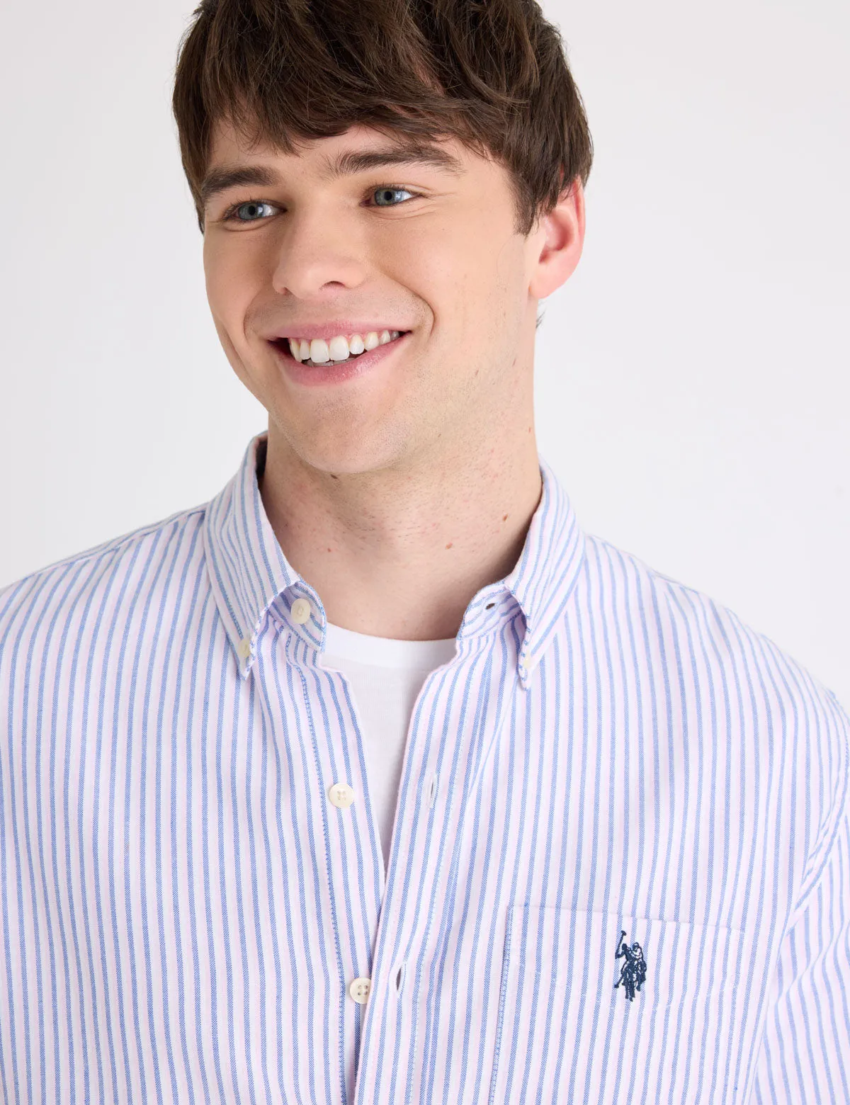 LONG SLEEVE DOUBLE STRIPE OXFORD SHIRT sold by U.S. Polo Assn. product image thumbnail 4