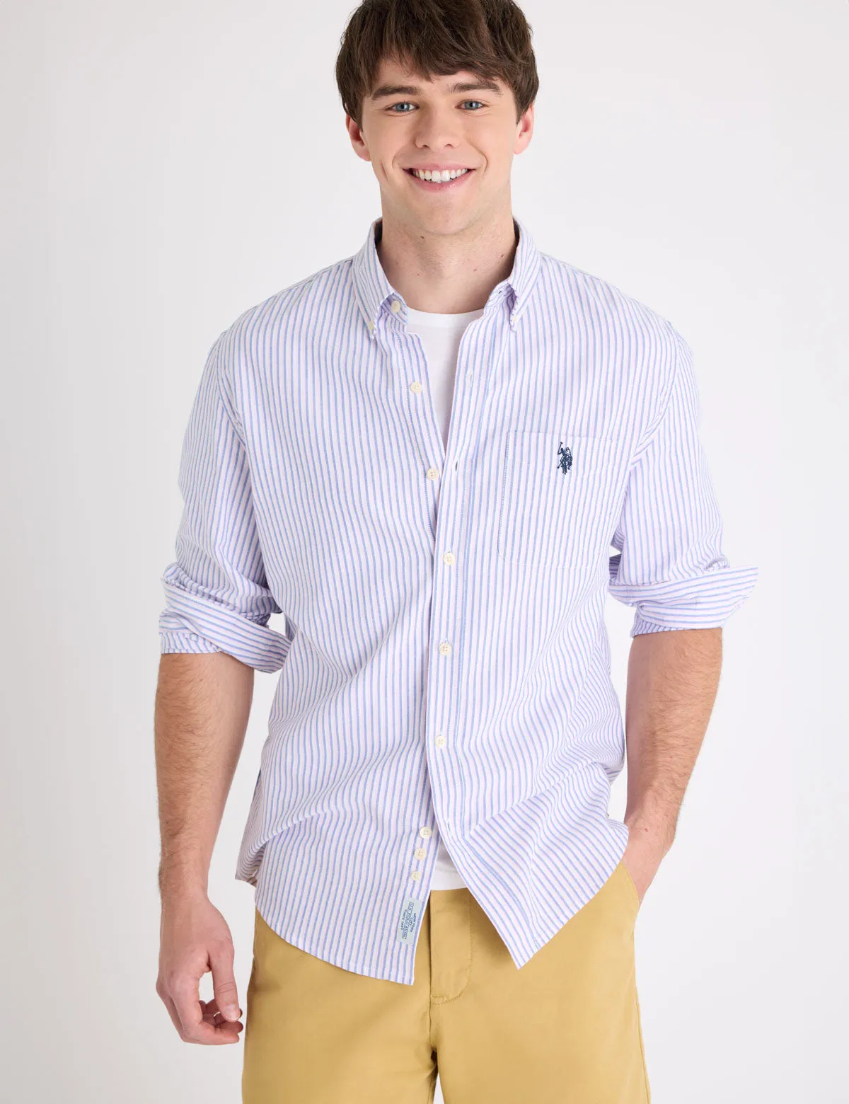 LONG SLEEVE DOUBLE STRIPE OXFORD SHIRT sold by U.S. Polo Assn. product image thumbnail 2