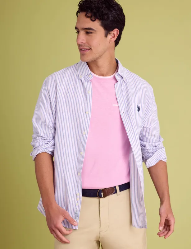 LONG SLEEVE DOUBLE STRIPE OXFORD SHIRT made by U.S. Polo Assn.