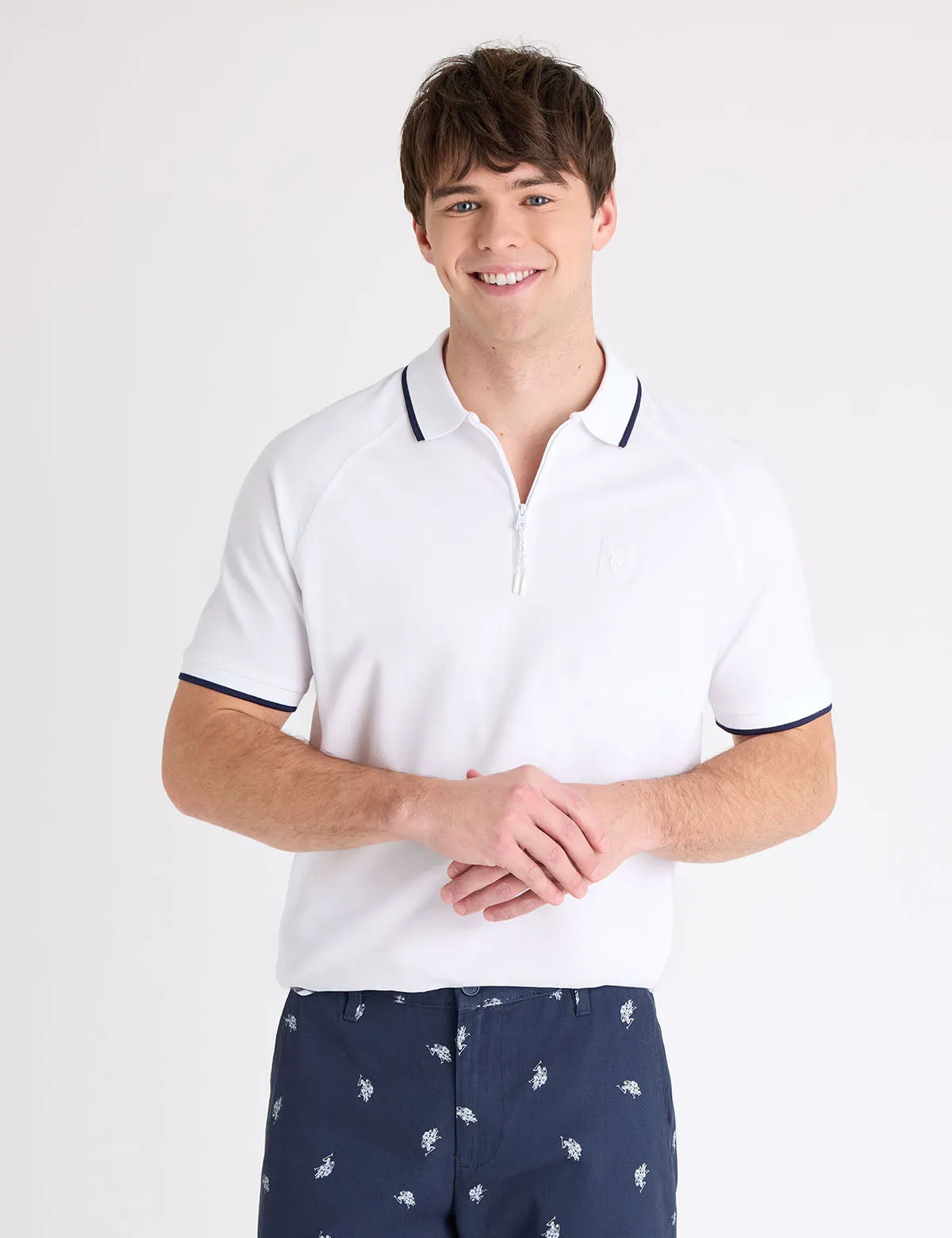 QUARTER ZIP RAGLAN SLEEVE POLO SHIRT sold by U.S. Polo Assn. product image thumbnail 2