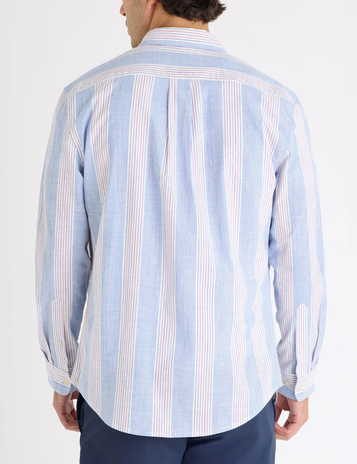 LONG SLEEVE VERTICAL STRIPE SLUB POPLIN SHIRT sold by U.S. Polo Assn. product image thumbnail 4