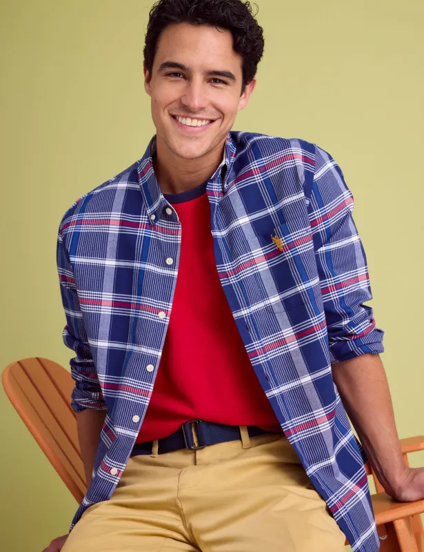 LONG SLEEVE PLAID OXFORD SHIRT made by U.S. Polo Assn.