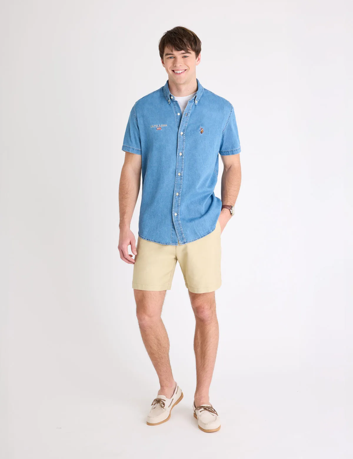 SHORT SLEEVE EMBROIDERED DENIM SHIRT sold by U.S. Polo Assn. product image thumbnail 2