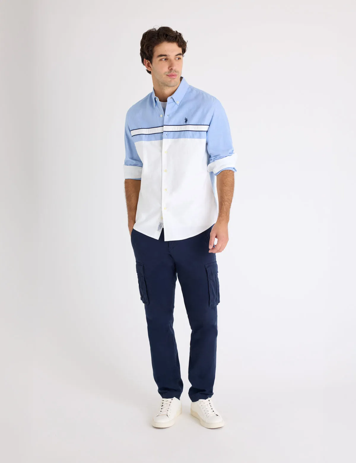 LONG SLEEVE COLORBLOCK COTTON OXFORD SHIRT sold by U.S. Polo Assn. product image thumbnail 2