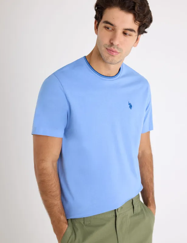 TIPPED CREW NECK COLLAR T-SHIRT made by U.S. Polo Assn.