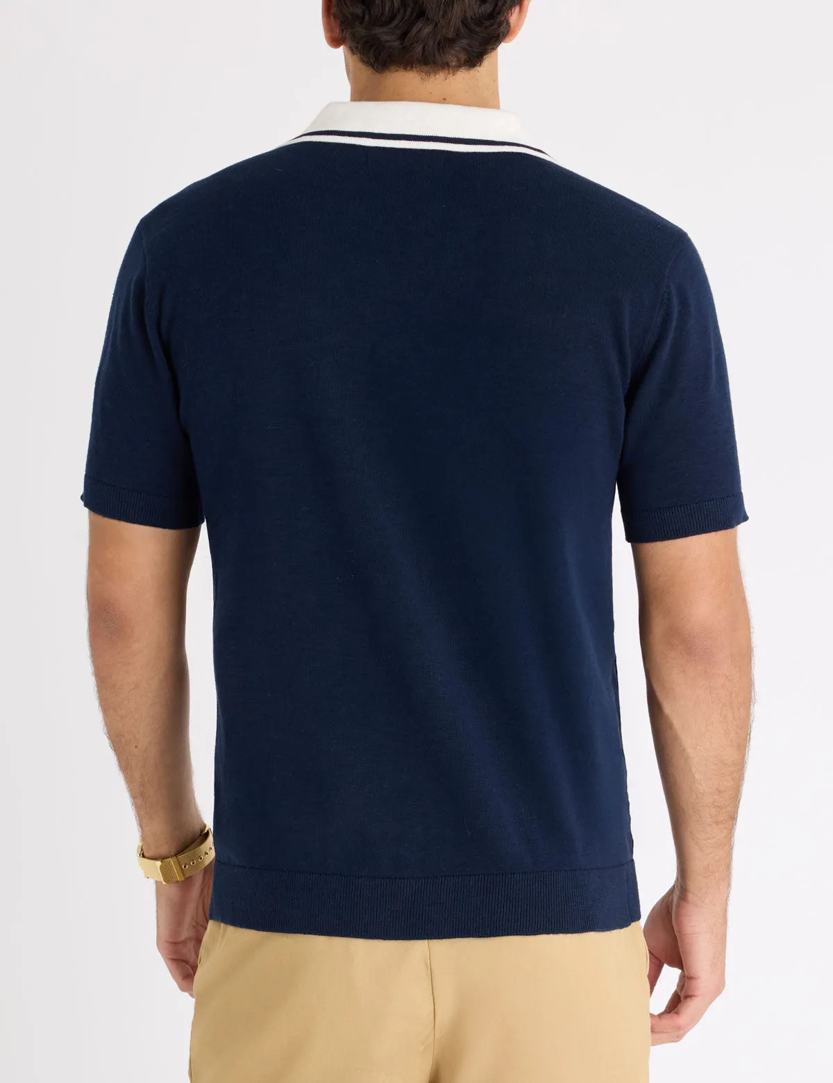 COTTON SLUB JOHNNY COLLAR SWEATER POLO SHIRT sold by U.S. Polo Assn. product image thumbnail 4