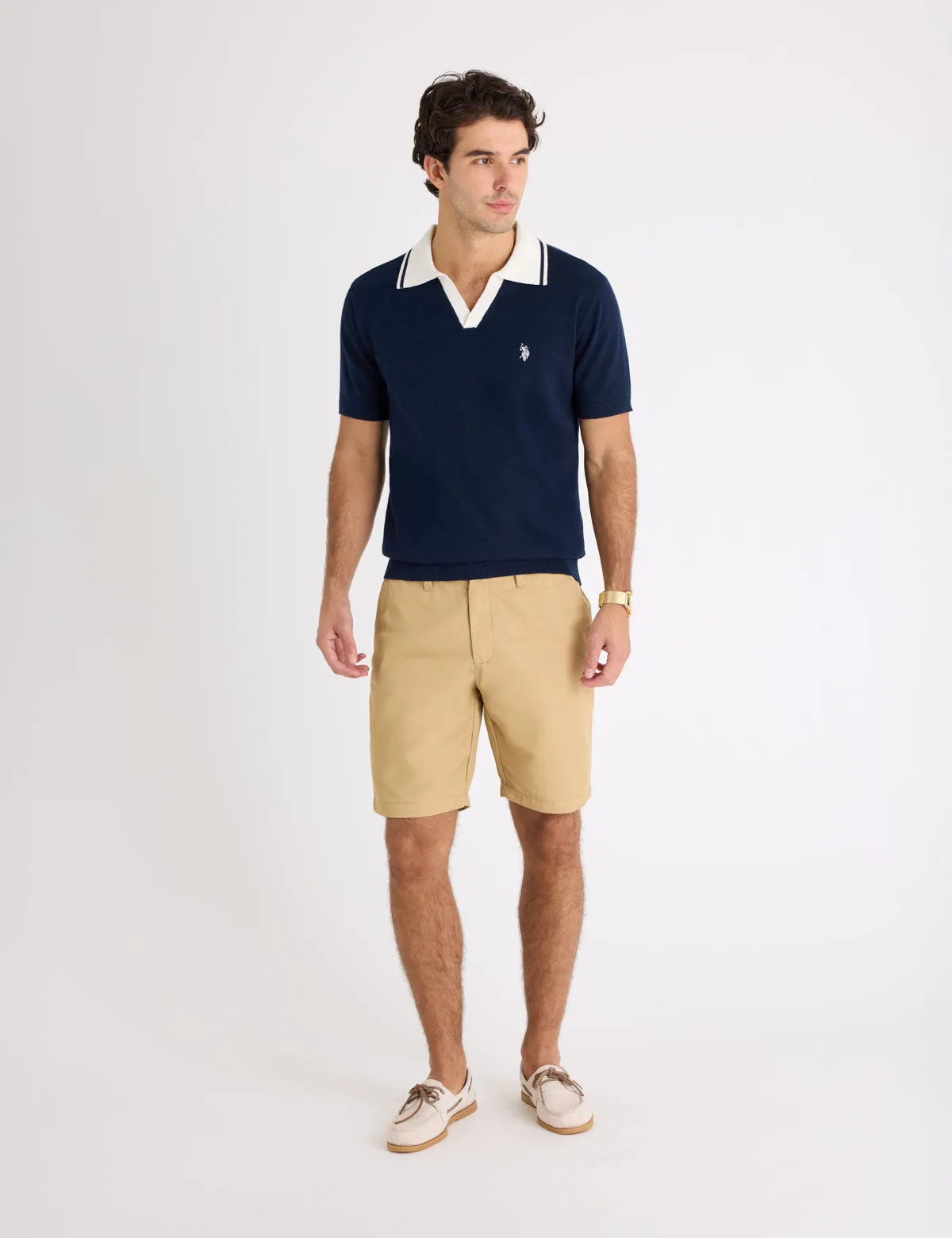 COTTON SLUB JOHNNY COLLAR SWEATER POLO SHIRT sold by U.S. Polo Assn. product image thumbnail 2