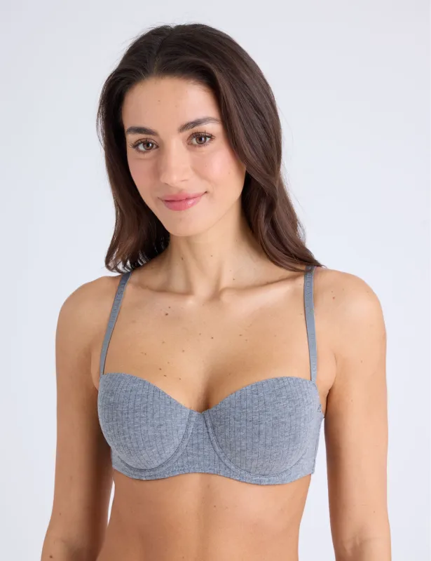 3PK COTTON RIBBED BRAS made by U.S. Polo Assn.