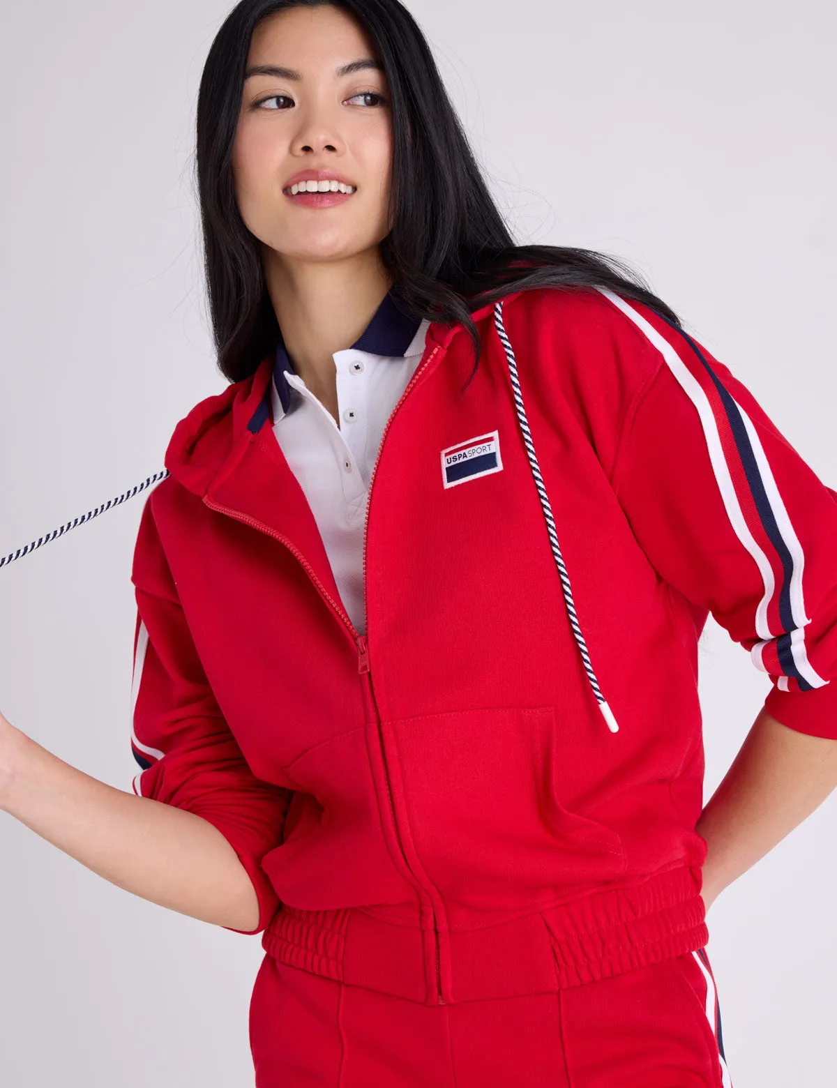 SIGNATURE STRIPE USPA SPORT ZIP HOODIE sold by U.S. Polo Assn.