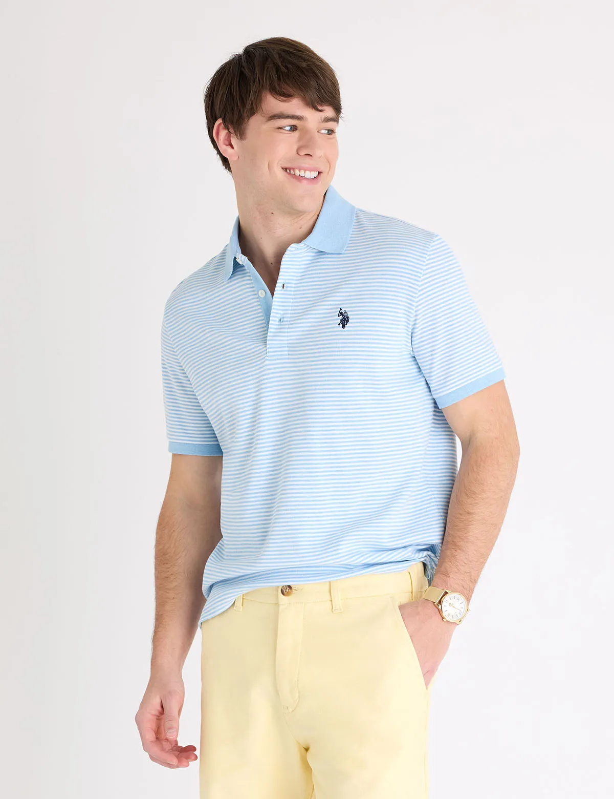 YARN DYE STRIPE INTERLOCK POLO SHIRT sold by U.S. Polo Assn.