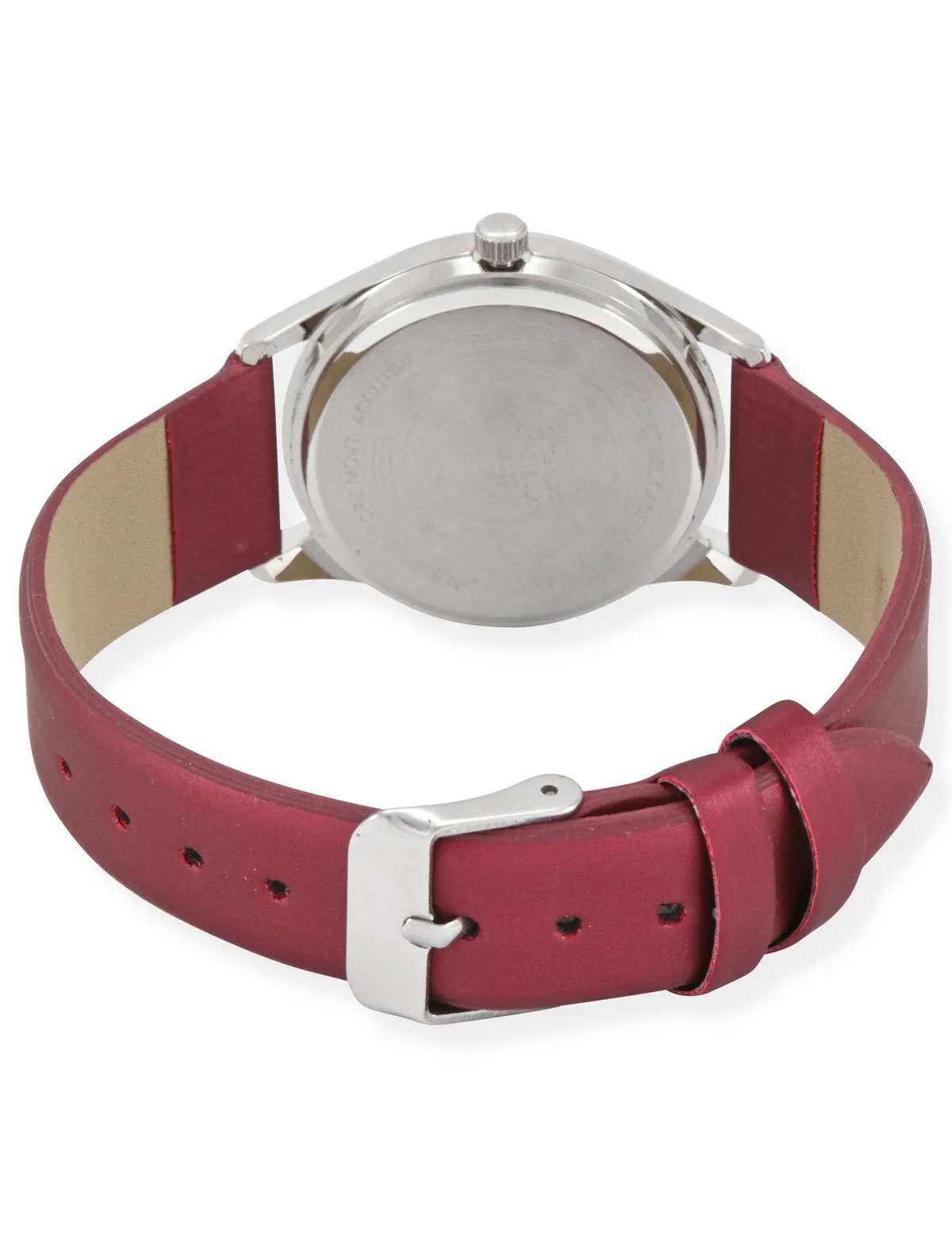 LADIES BURGUNDY STRAP WATCH WITH SILVER ACCENT sold by U.S. Polo Assn. product image thumbnail 3