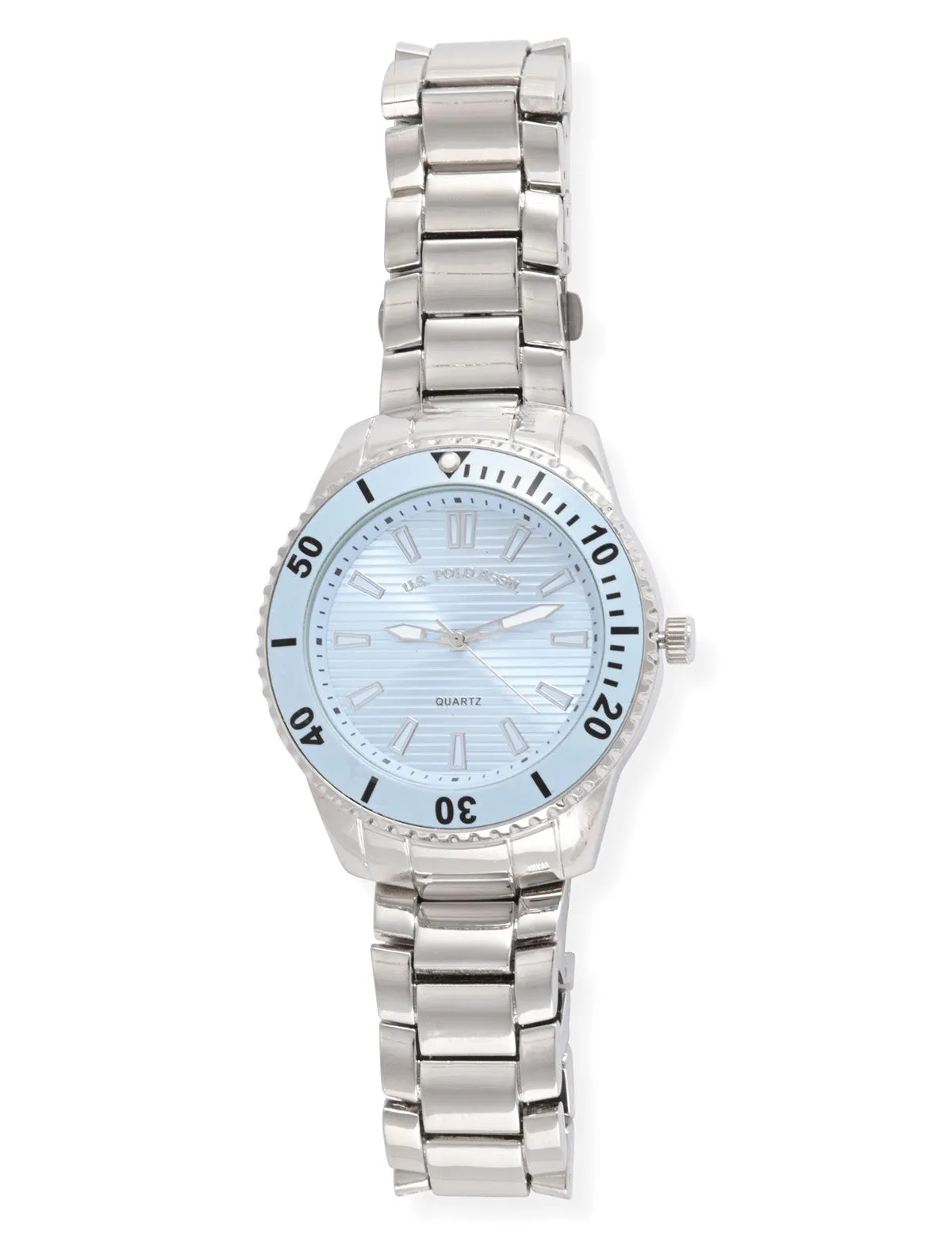 MENS SILVER LINK WATCH WITH BLUE FACE sold by U.S. Polo Assn. product image thumbnail 3