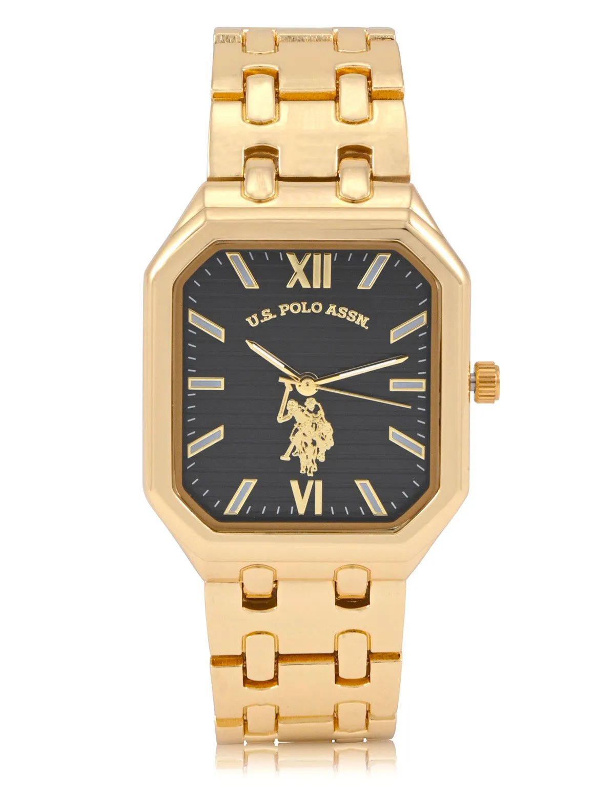 HIS AND HERS GOLD SQUARE LINK WATCH SET sold by U.S. Polo Assn. product image thumbnail 3
