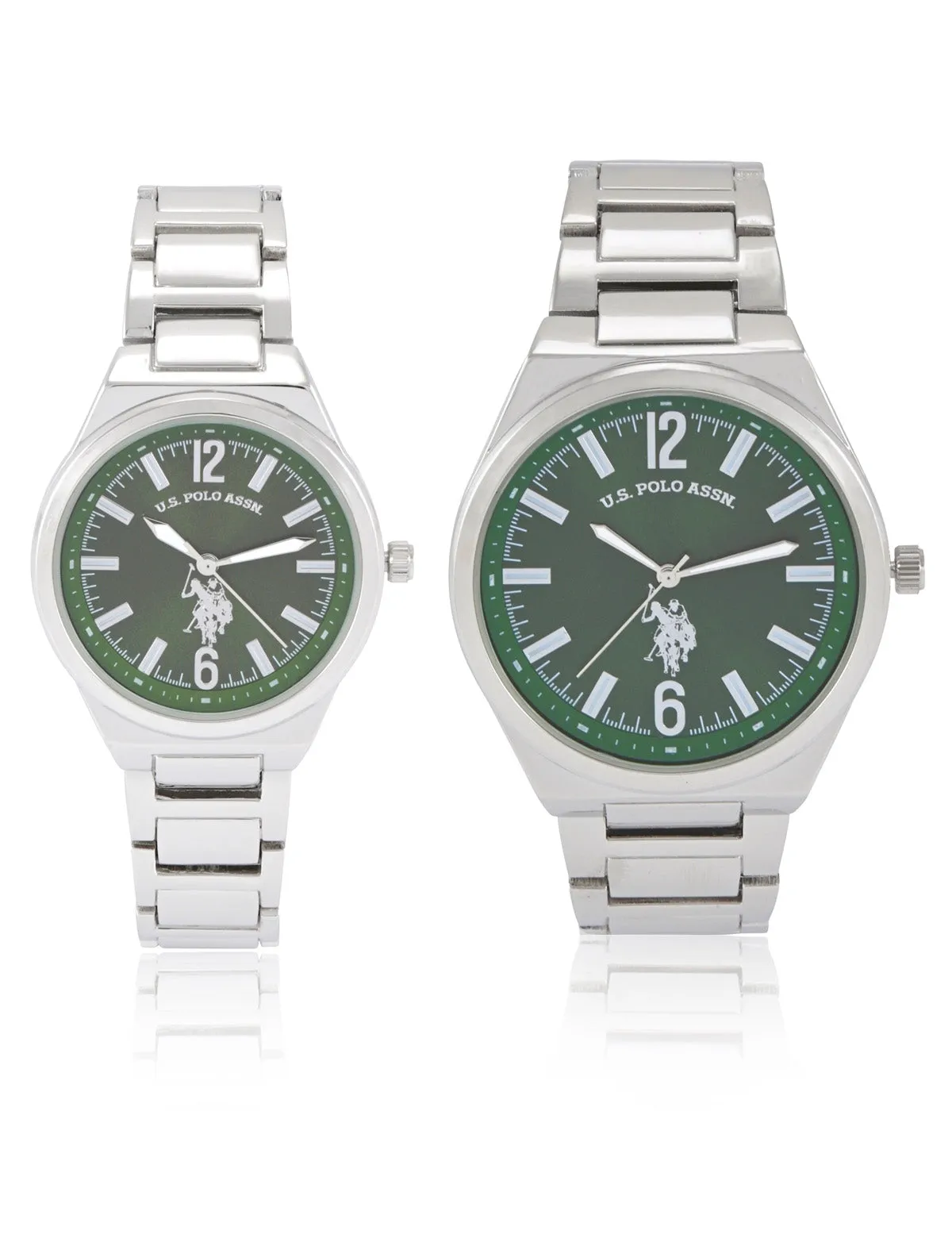 HIS AND HERS SILVER LINK WATCH SET sold by U.S. Polo Assn. product image thumbnail 2