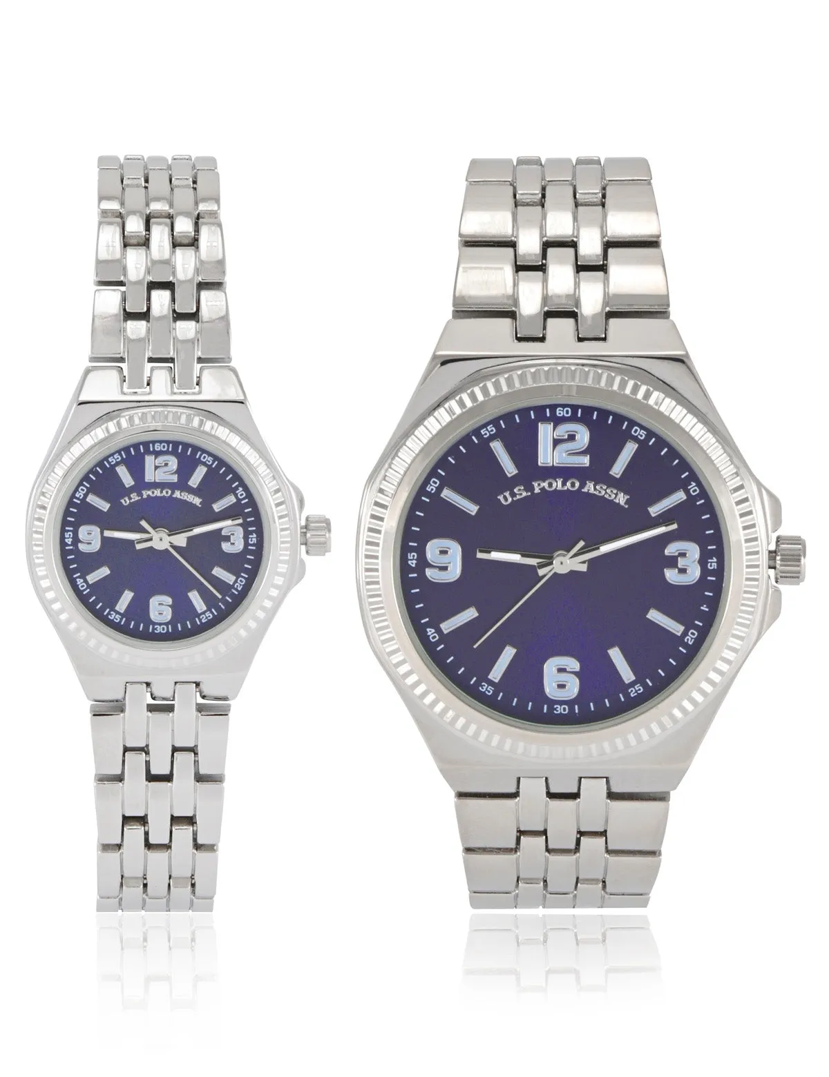 HIS AND HERS SILVER LINK WATCH SET sold by U.S. Polo Assn. product image thumbnail 4