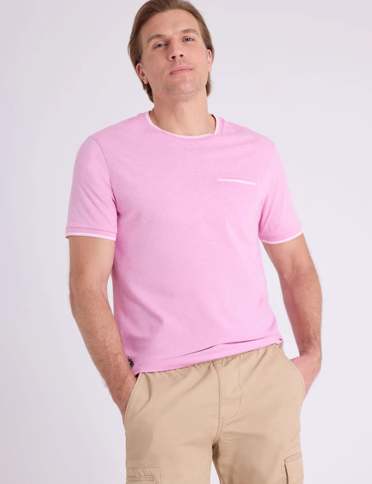 YARN DYE TIPPED T-SHIRT WITH CHEST POCKET sold by U.S. Polo Assn. product image thumbnail 2
