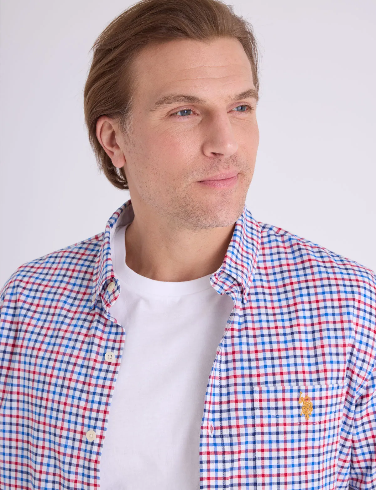 LONG SLEEVE PLAID STRETCH SLUB POPLIN SHIRT sold by U.S. Polo Assn. product image thumbnail 4