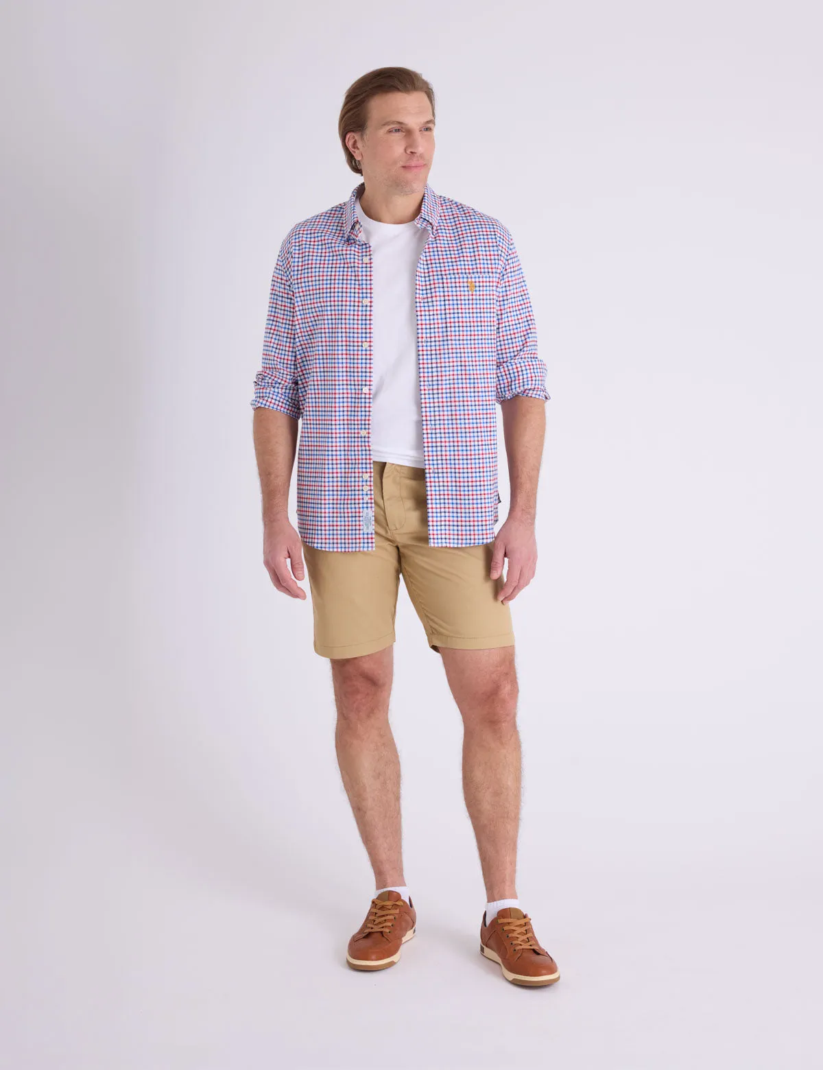 LONG SLEEVE PLAID STRETCH SLUB POPLIN SHIRT sold by U.S. Polo Assn. product image thumbnail 3