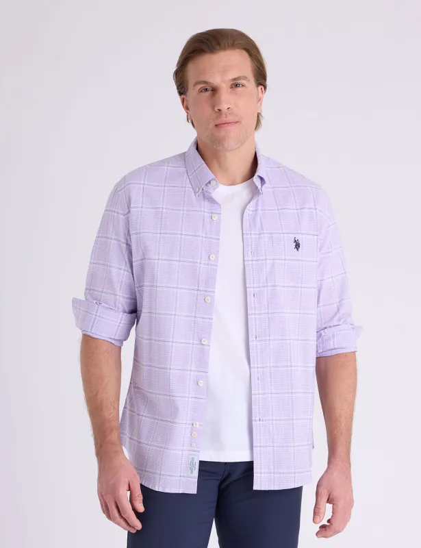 LONG SLEEVE PLAID STRETCH SLUB POPLIN SHIRT made by U.S. Polo Assn.
