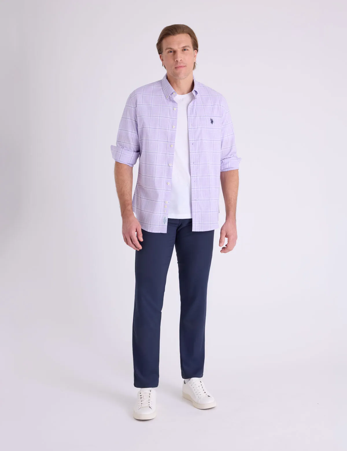 LONG SLEEVE PLAID STRETCH SLUB POPLIN SHIRT sold by U.S. Polo Assn. product image thumbnail 3