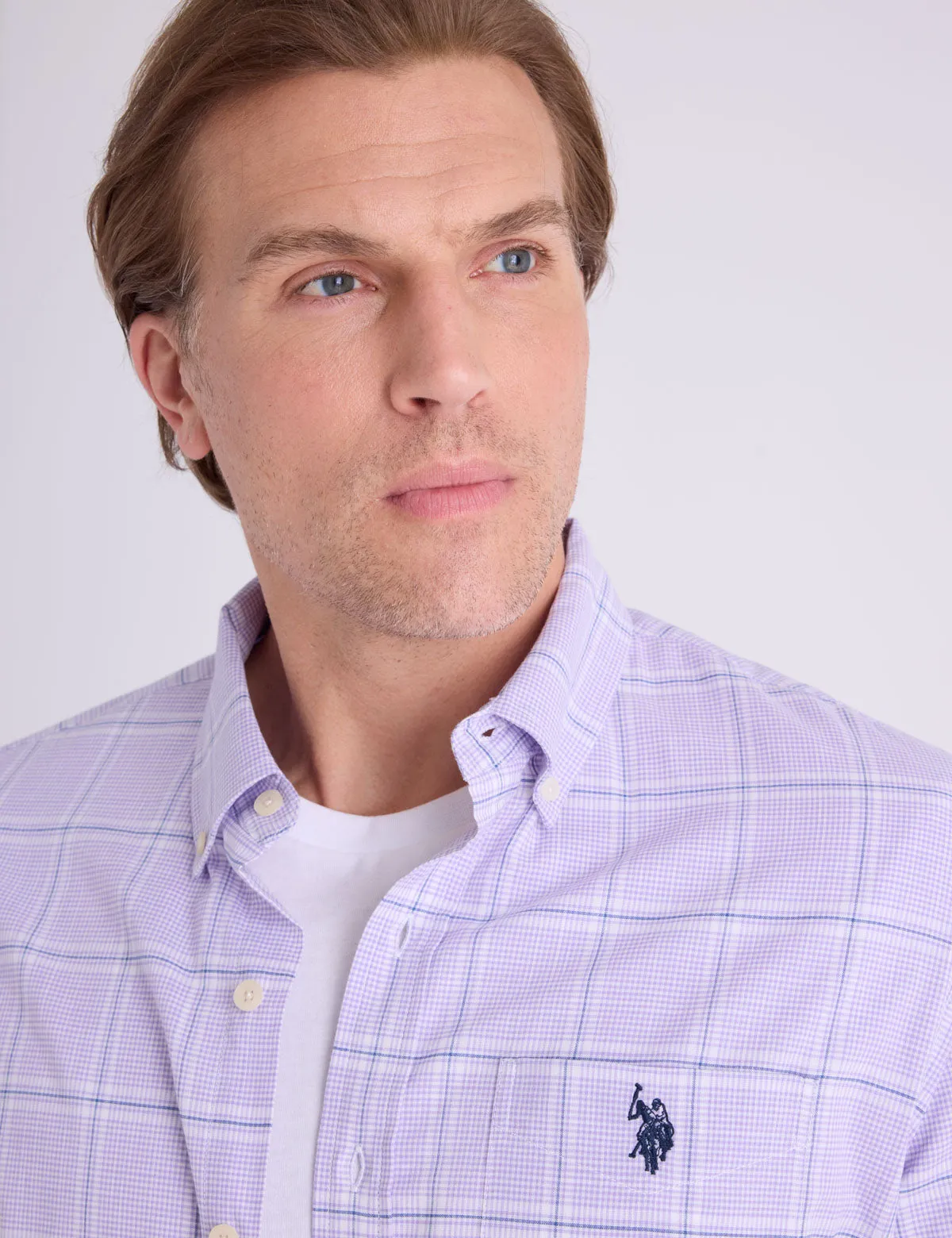 LONG SLEEVE PLAID STRETCH SLUB POPLIN SHIRT sold by U.S. Polo Assn. product image thumbnail 2