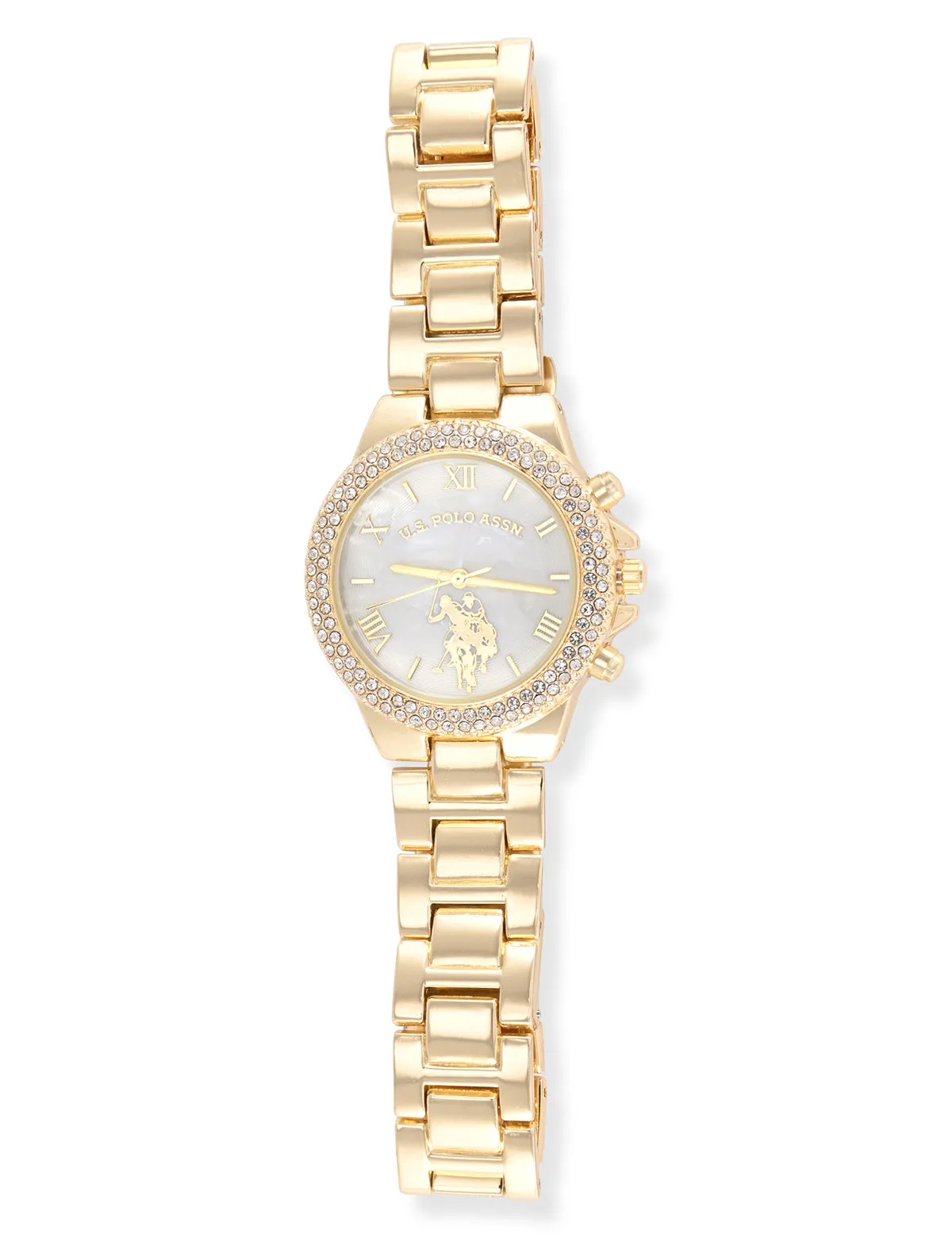 LADIES GOLD EMBELLISHED LINK WATCH sold by U.S. Polo Assn. product image thumbnail 3