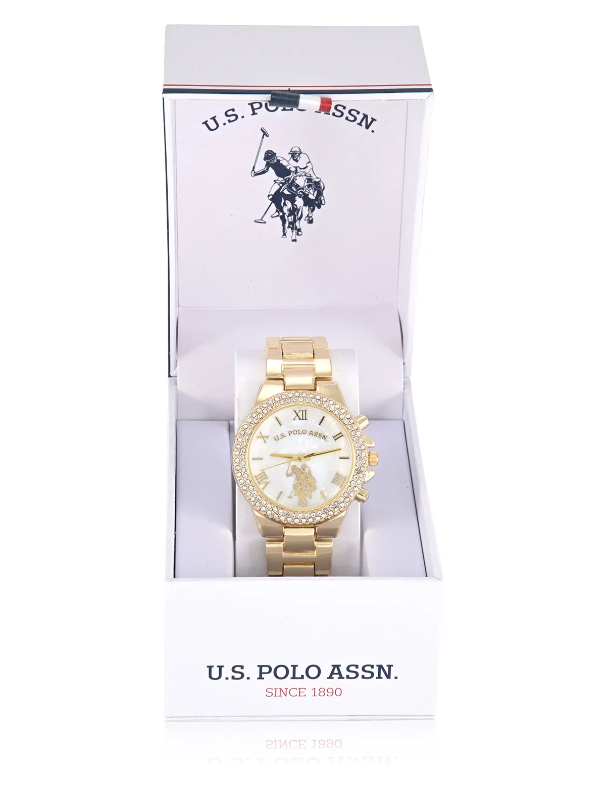 LADIES GOLD EMBELLISHED LINK WATCH sold by U.S. Polo Assn. product image thumbnail 2