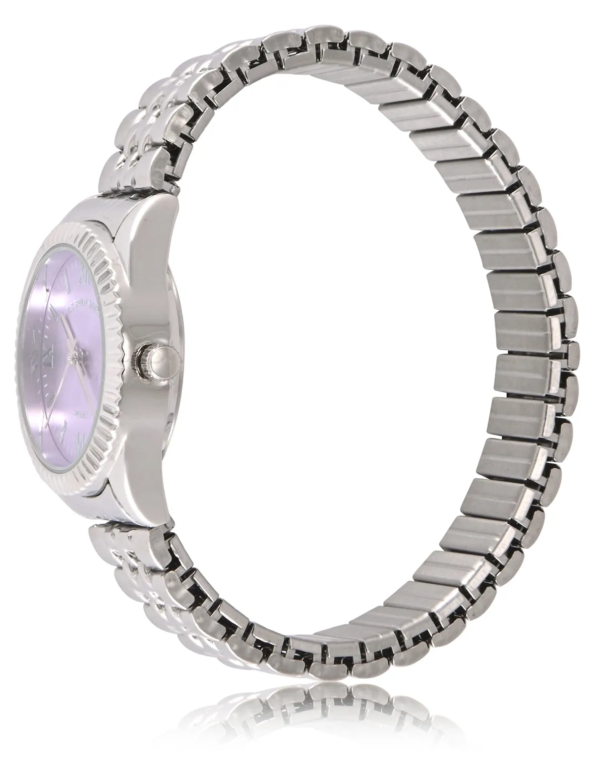 LADIES SILVER LINK WATCH WITH PURPLE FACE sold by U.S. Polo Assn. product image thumbnail 3
