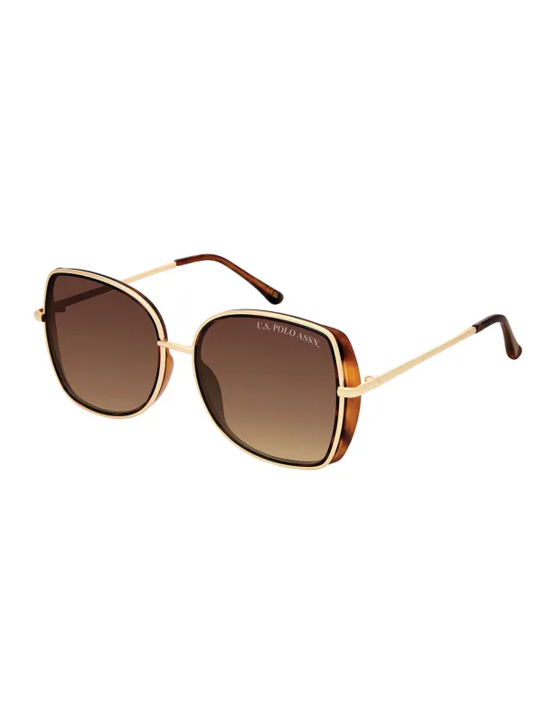 LADIES GILDED HALO BUTTERFLY SUNGLASSES made by U.S. Polo Assn.