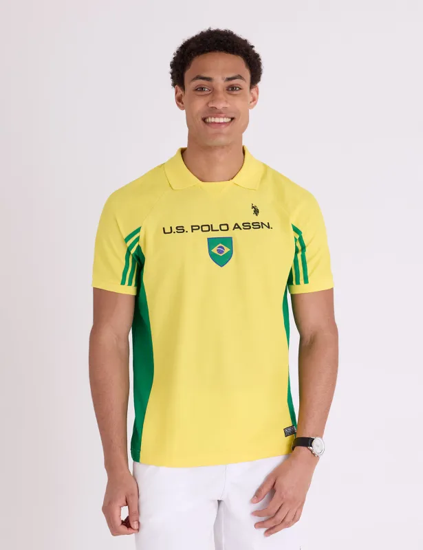 BRAZIL SHIELD PERFORMANCE PIQUE POLO SHIRT made by U.S. Polo Assn.