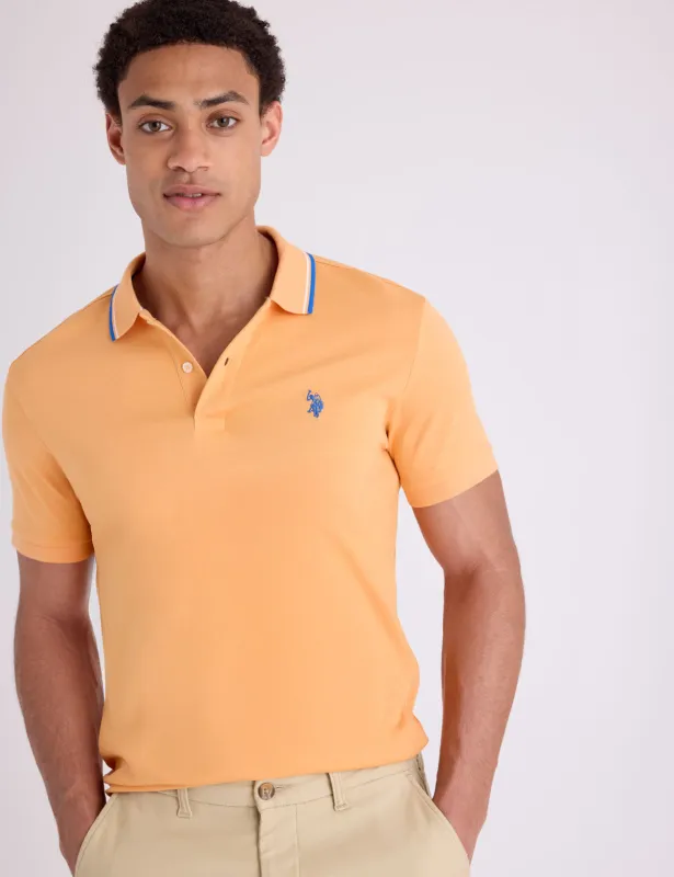 SLIM FIT TIPPED INTERLOCK POLO SHIRT made by U.S. Polo Assn.