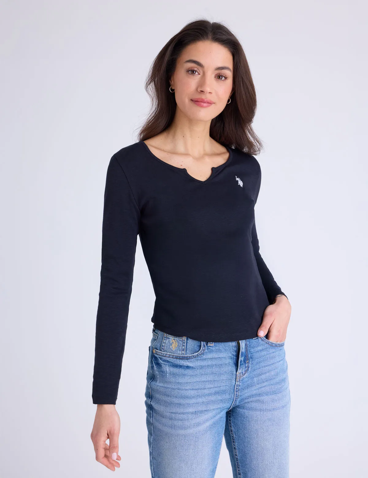 NOTCH NECK LONG SLEEVE T-SHIRT sold by U.S. Polo Assn. product image thumbnail 5