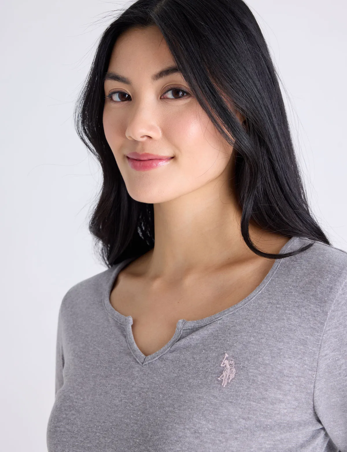 NOTCH NECK LONG SLEEVE T-SHIRT sold by U.S. Polo Assn. product image thumbnail 2