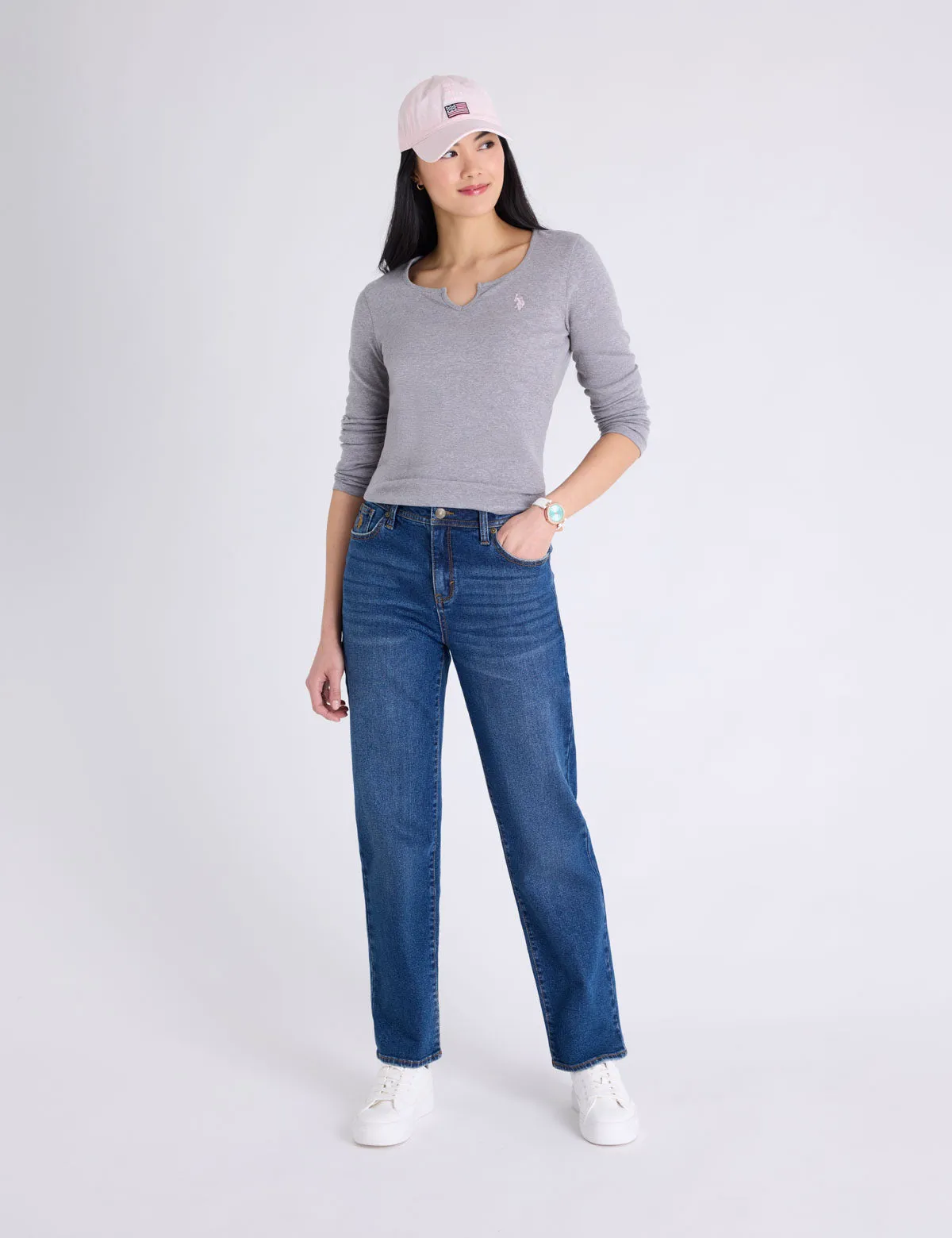 NOTCH NECK LONG SLEEVE T-SHIRT sold by U.S. Polo Assn. product image thumbnail 3